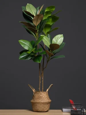 105 cm kunstig magnoliagren – høy dekorplante med gummiblader til hjem og hage