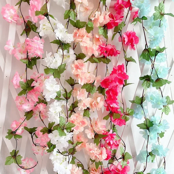 1,8 m kunstige kirsebærblomster - 8 stk
