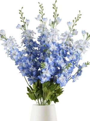 6 stk Blå Delphinium Kunstige Blomster