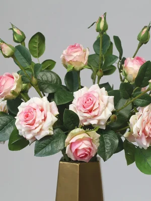 Kunstig Rosebukett med 3 Hoder – 52CM, Perfekt til Bryllup & Hjemmedekor