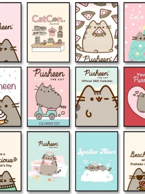 Søt Pusheen Katt – Kawaii Plakat