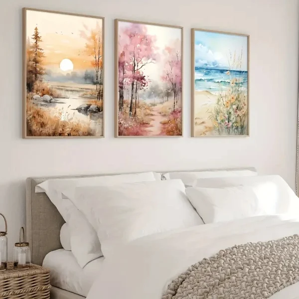 3delt Sett – Moderne Naturmotiv Lerretsplakater