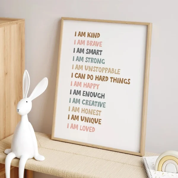 3pcs Let's Play Let's Read Positive Affirmations Wall Art Canvas Painting Poster