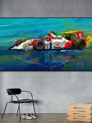 Ayrton Senna – Skandinavisk F1 Veggkunst på Lerret