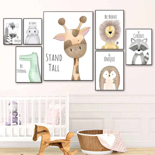 Nursery Animal Decoration Wall Art Poster
