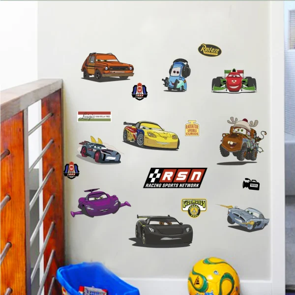 Cartoon car road track creative wall sticker