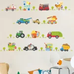Cartoon car road track creative wall sticker