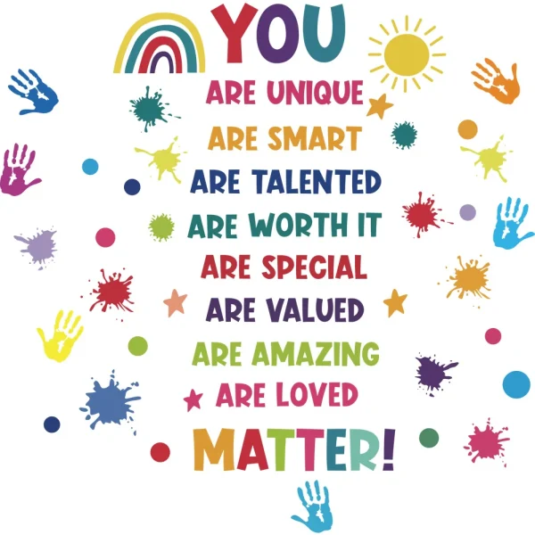 English motivational text wall removable sticker