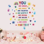 English motivational text wall removable sticker
