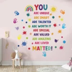 English motivational text wall removable sticker