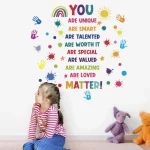 English motivational text wall removable sticker