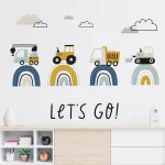 Cartoon Construction Truck Cute Car Wall Stickers