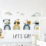 Cartoon Construction Truck Cute Car Wall Stickers