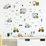 Cartoon Construction Truck Cute Car Wall Stickers