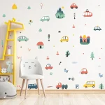 Cartoon Construction Truck Cute Car Wall Stickers
