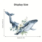 Cartoon Cute Whale Flower Animal Removable  Wall Stickers