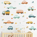 Cartoon Cars Bus Removable PVC Wall Stickers for Kids