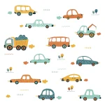 Cartoon Cars Bus Removable PVC Wall Stickers for Kids