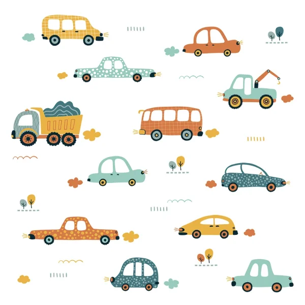 Cartoon Cars Bus Removable PVC Wall Stickers for Kids