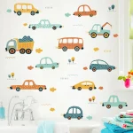 Cartoon Cars Bus Removable PVC Wall Stickers for Kids