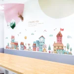 Creative Cartoon City Wall Stickers