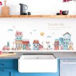 Creative Cartoon City Wall Stickers