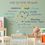 Creative colorful family motto sticker