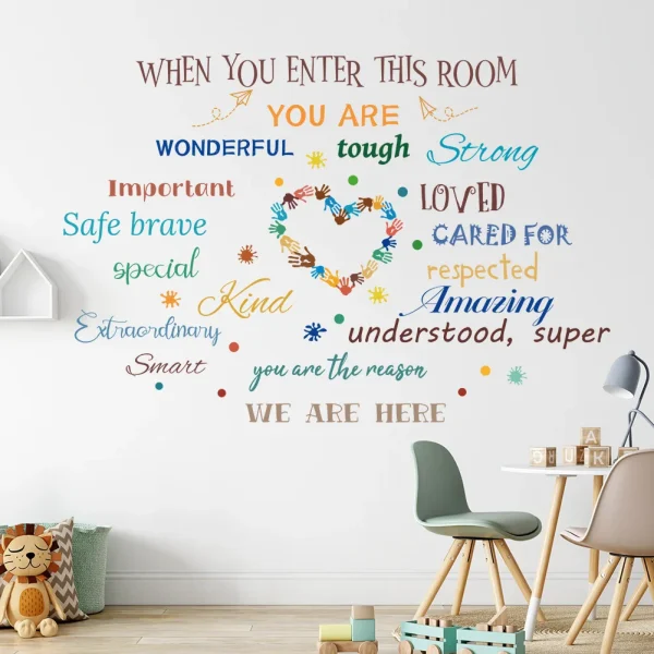 Creative colorful family motto sticker