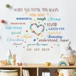 Creative colorful family motto sticker