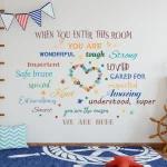 Creative colorful family motto sticker