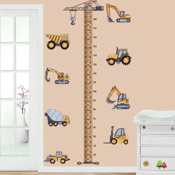 Construction Vehicle Tower Crane Wall Stickers