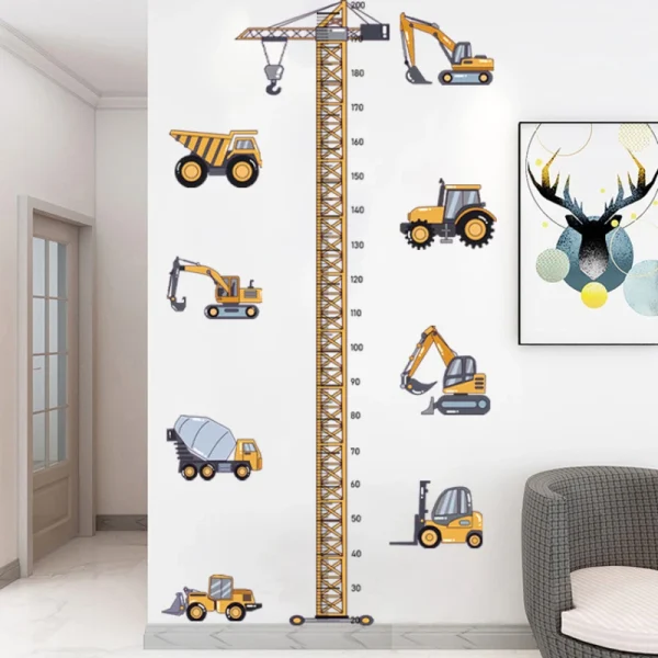 Construction Vehicle Tower Crane Wall Stickers