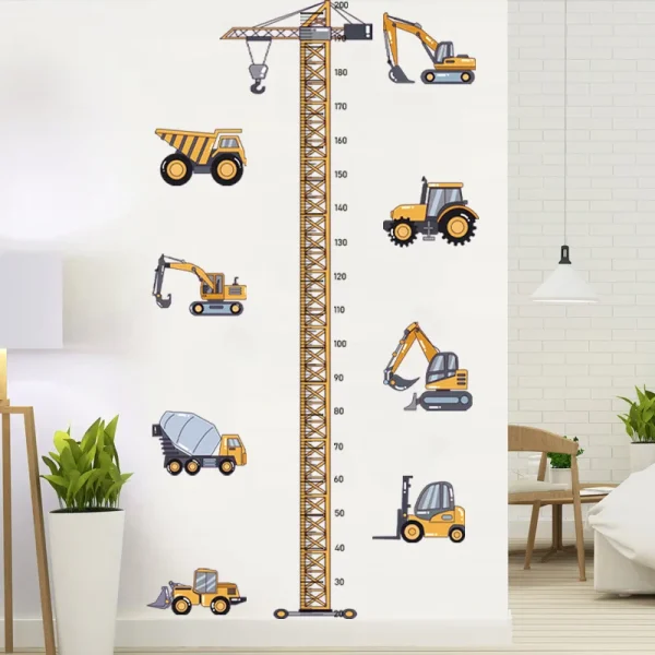 Construction Vehicle Tower Crane Wall Stickers