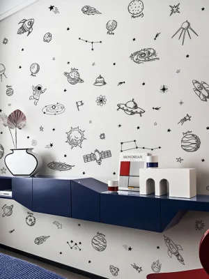 Cartoon Universe Theme Pattern Wall Sticker