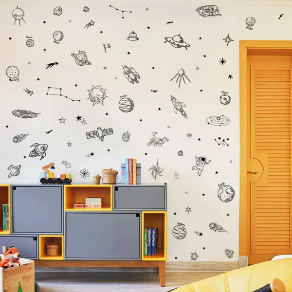 Cartoon Universe Theme Pattern Wall Sticker
