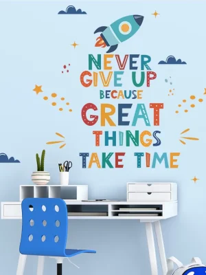 Personalized English Letters Rocket Wall Stickers