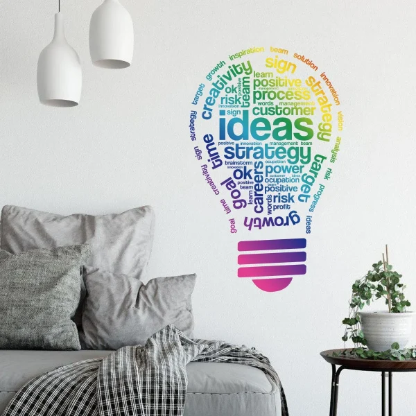 English Light Bulbs Get Inspiration Creative Wall Stickers