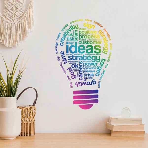 English Light Bulbs Get Inspiration Creative Wall Stickers