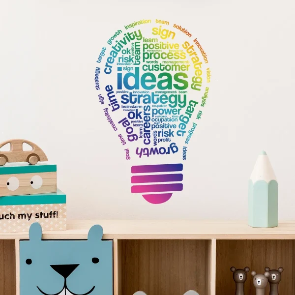 English Light Bulbs Get Inspiration Creative Wall Stickers