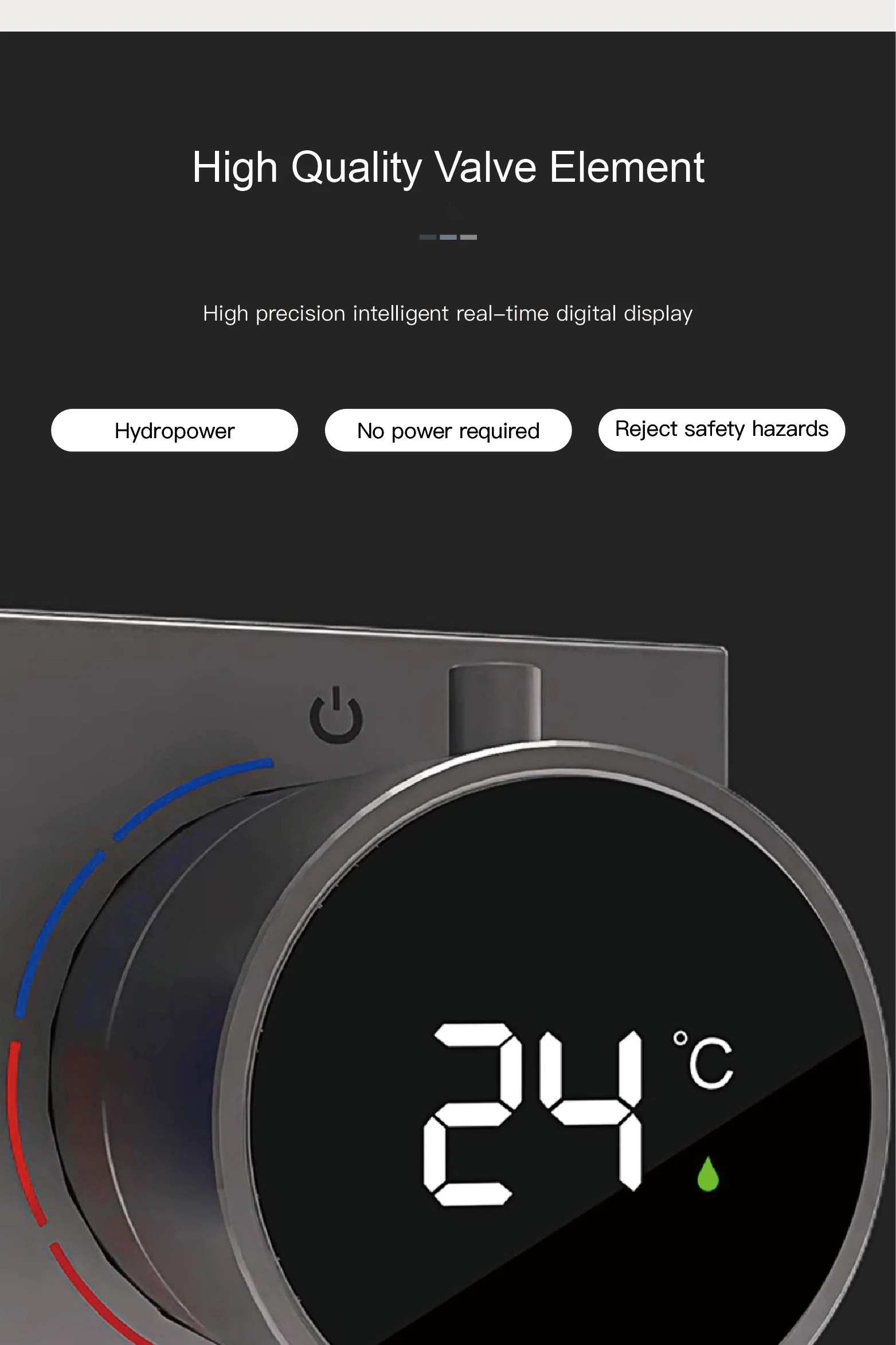 AITANA servantbatteri med digitalt temperaturdisplay