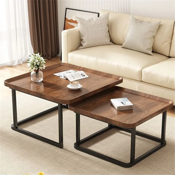 Sofabordsett – 2 deler Plassbesparende og stabelbart med vintage design