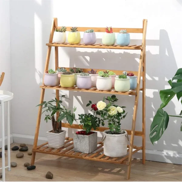 3-Nivå Bambus Plantehylle