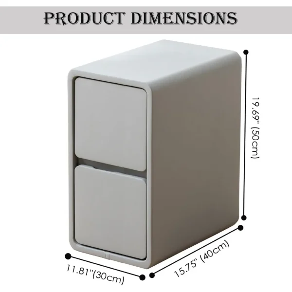 Narrow Nightstand, Solid Wood Night Stand for Living Room, Small Spaces, Couch, 7.87in Wide