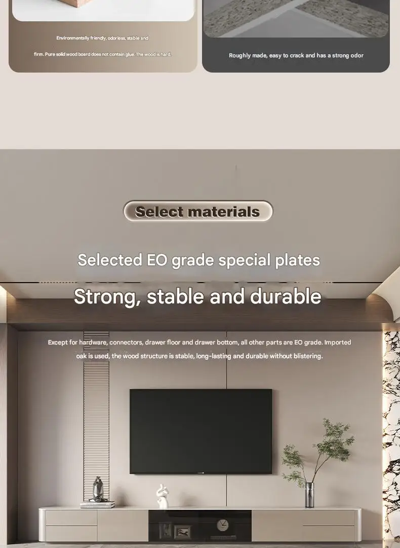 Designer TV-bord i nordisk stil – luksuriøst gulvstående med utstillingshylle
