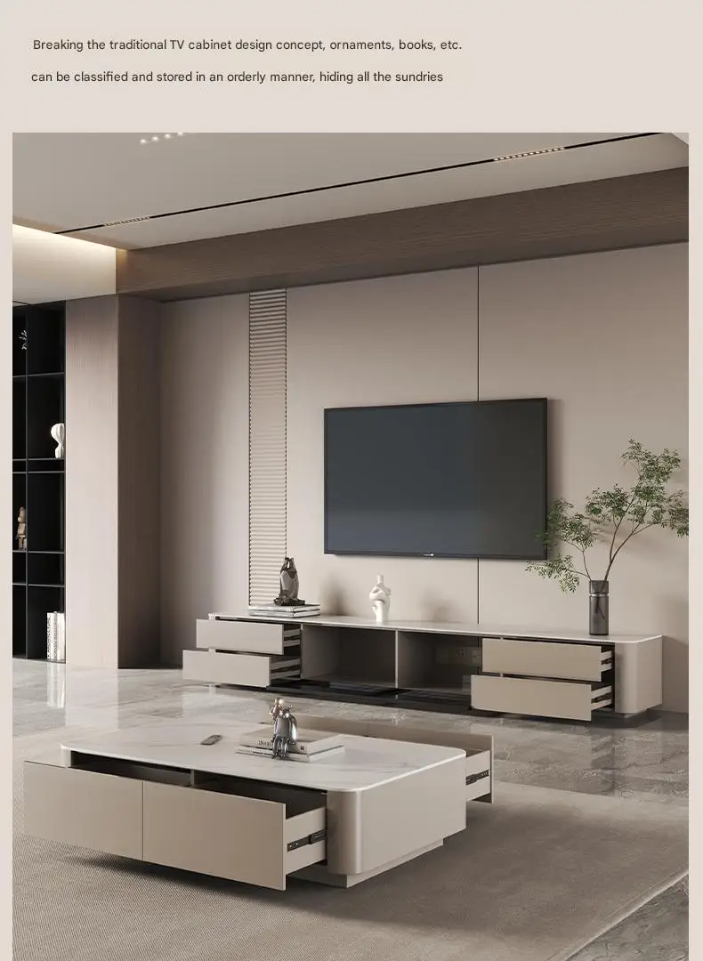Designer TV-bord i nordisk stil – luksuriøst gulvstående med utstillingshylle