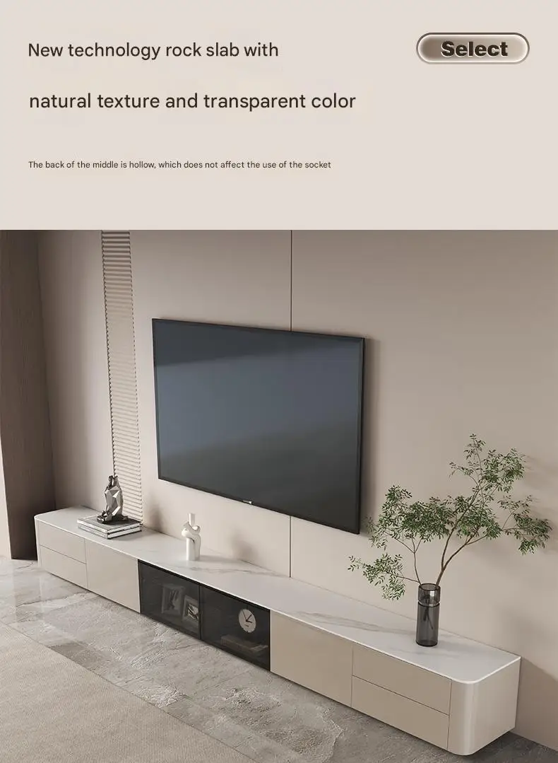 Designer TV-bord i nordisk stil – luksuriøst gulvstående med utstillingshylle