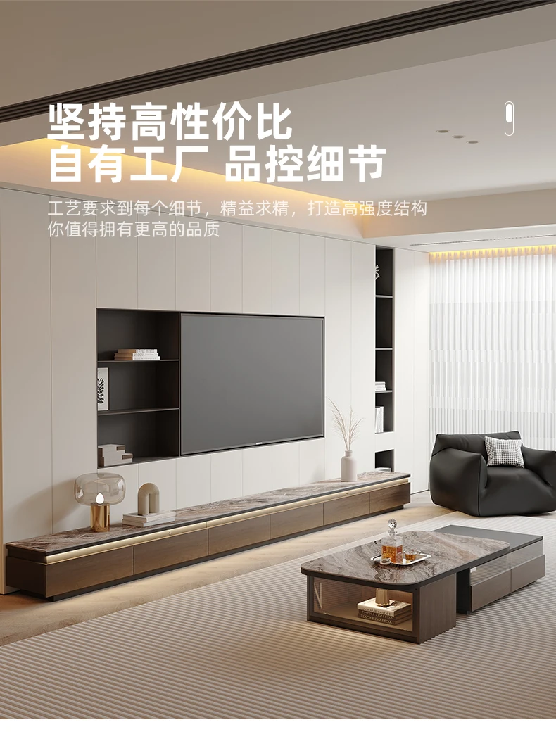 Nordisk Luxury TV-benk med skuffer – mobil designerreol med oppbevaring