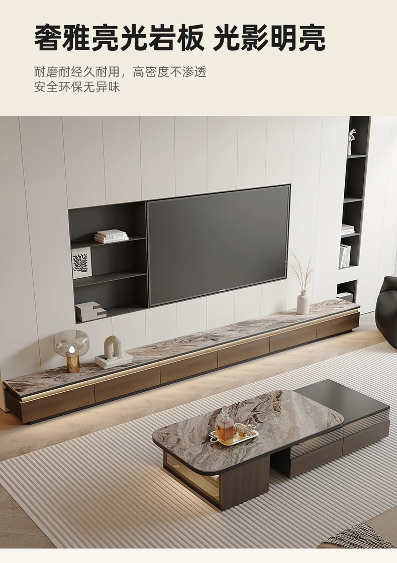 Nordisk Luxury TV-benk med skuffer – mobil designerreol med oppbevaring