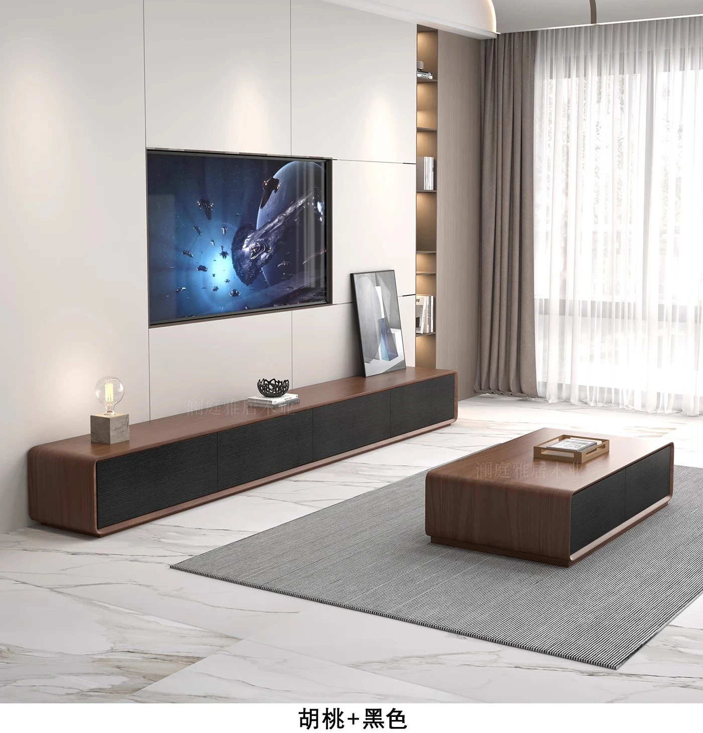Moderne minimalistisk TV-bord med skuffer og oppbevaring