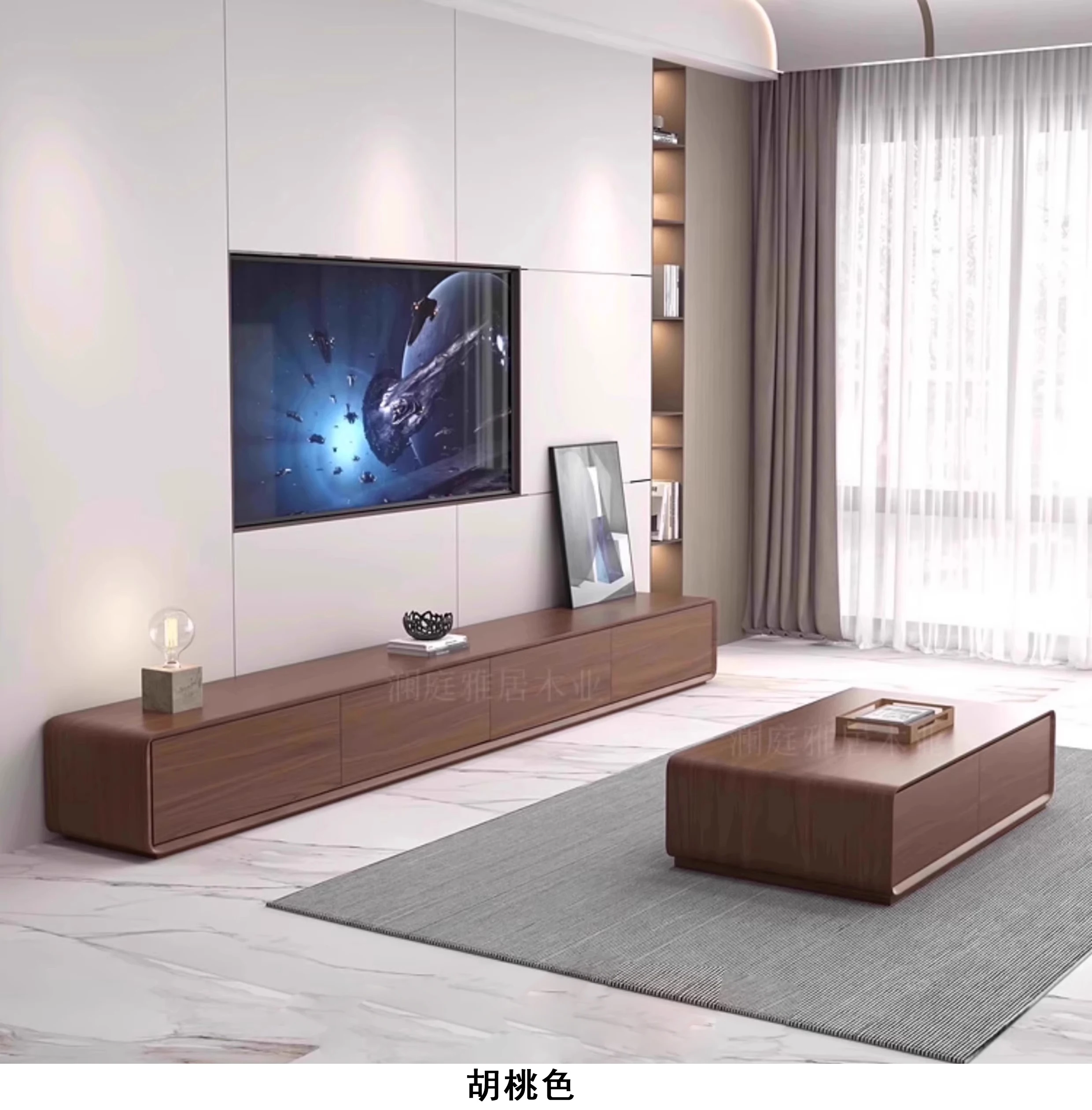 Moderne minimalistisk TV-bord med skuffer og oppbevaring